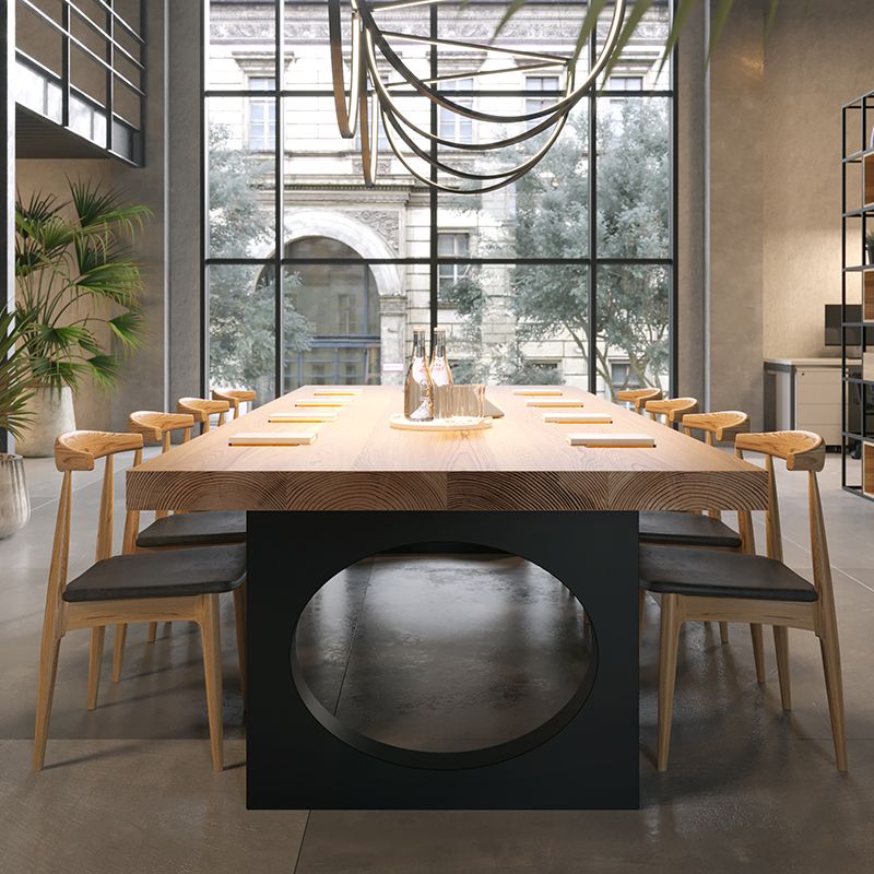 Bureau d'écriture en bois industriel de 29,53 pouces de bureau de bureau noir