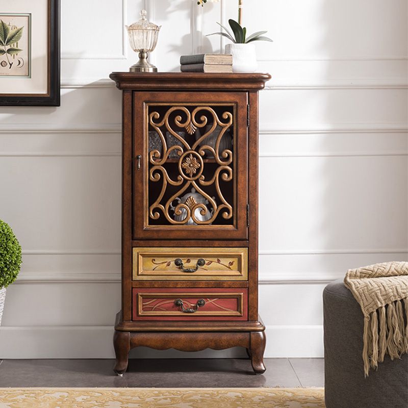 Industrial Wood Accent Cabinet with Drawers Side Cabinet with Bracket Legs Clearhalo 'Cabinets & Chests' 'cabinets_chests' 'furn' 'furn_cabinets_chests' 'Furniture' 'Living Room Furniture' 1200x1200_2c7a995d-b3ca-4c23-b444-db693f79b4d7
