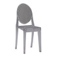 Indoor Plastic Dining Armless Chair King Louis Back Side Chair