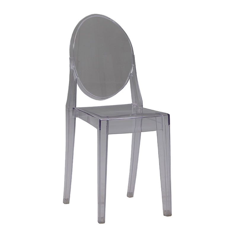 Indoor Plastic Dining Armless Chair King Louis Back Side Chair