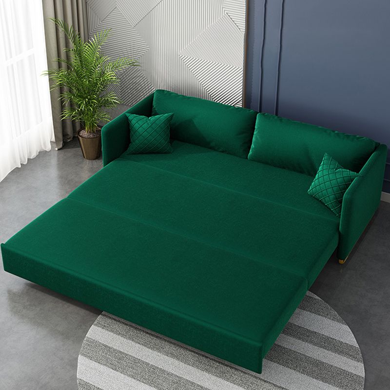 31.49" Wide Velvet Sleeper Sofa Glam Foldable Sofa Bed with Cushion Back