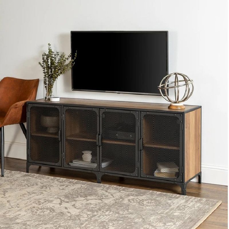 Industrial Pine TV Stand Console Enclosed Storage TV Media Stand for Living Room Clearhalo 'furn' 'furn_tv_stands_entertainment_centers' 'Furniture' 'Living Room Furniture' 'TV Stands & Entertainment Centers' 'TV Stands & Media Storage Furniture' 'tv_stands_entertainment_centers' 1200x1200_2c7d9645-35de-44c4-8b74-6a3926f2ea20