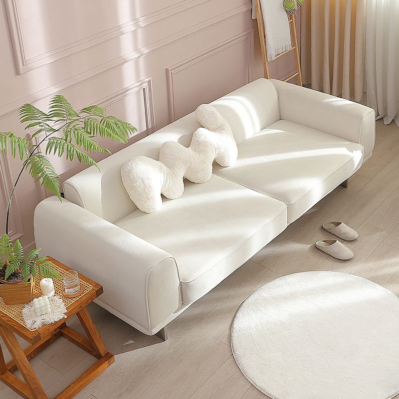 Square Arm Velvet Sofa with Tight Back for Living Room 26.77" High