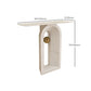 Glam Console Table Rectangle Stone Accent Table , 12 inch Width