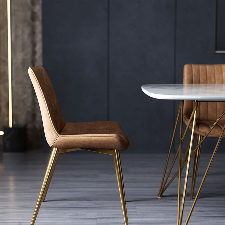 Scandinavian Metal Indoor-Outdoor Dining Chairs Parsons Chair with Metal Legs Clearhalo ' kitchen&dining_furn' 'Dining Chairs' 'Dining Tables & Seating' 'dining_chair' 'furn' 'furn_dining_chair' 'Furniture' 'furniture_dining_chair' 'Kitchen & Dining Furniture' 'kitchen' 1200x1200_2c7faf4d-59a4-4b44-8661-38814fbad77c