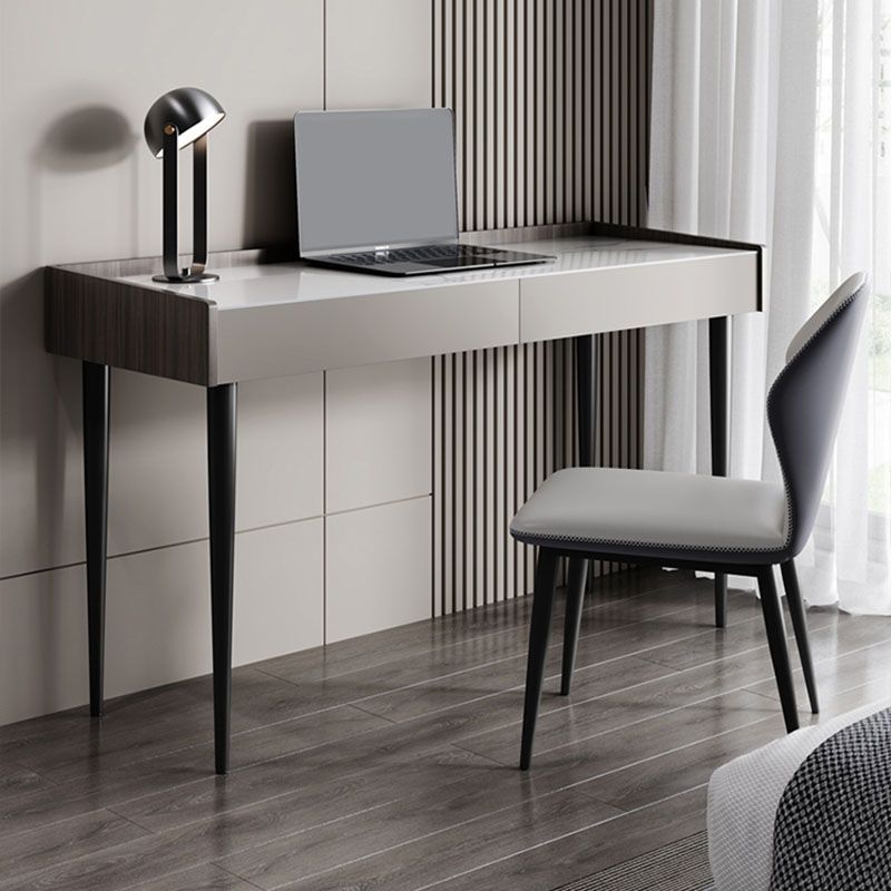 Contemporary Marble Office Desk Parsons With Metal Legs Writing Desk Clearhalo 'furn' 'furn_office_desk' 'Furniture' 'Office Desks' 'Office Furniture' 'office_desk' 1200x1200_2c80f548-4e60-4758-ae59-9f6c8d87dc5a