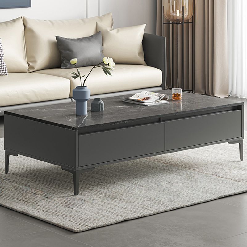 Glam 4-Bein-Couchtisch mit künstlicher Platte, rechteckiger Home-Cocktail-Tisch