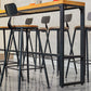 Contemporary Bar-height Counter Stool Low Back Bar Stool with Metal Base