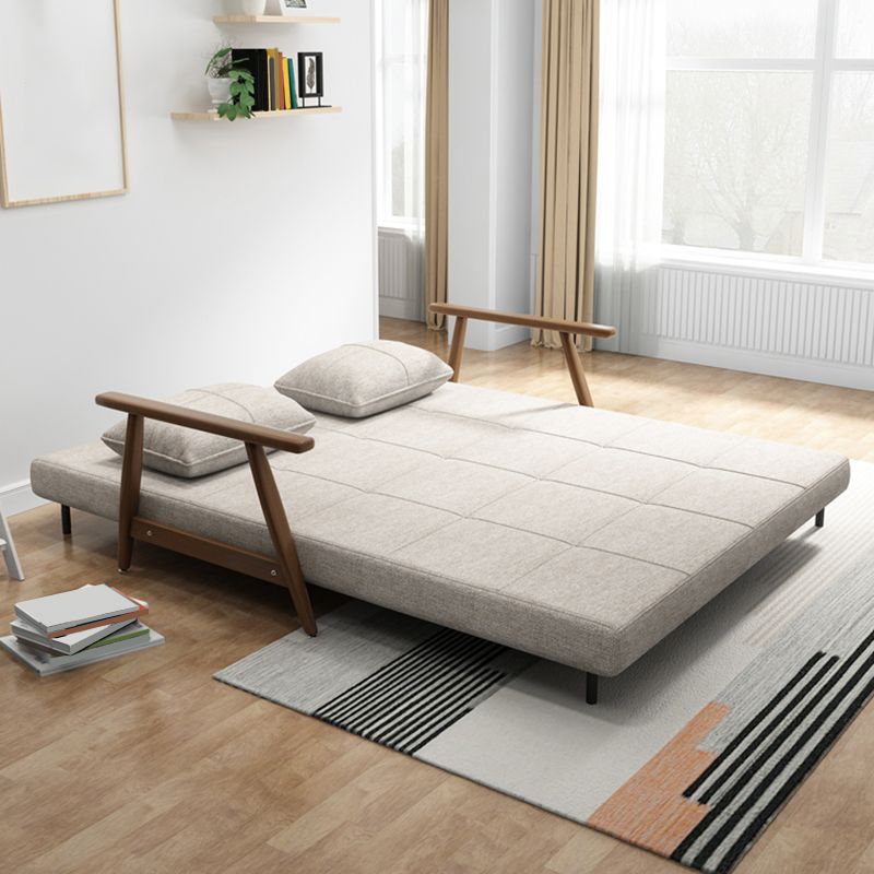 Convertible Cotton Blend and Faux Leather Modern Sofa Bed in Brown Clearhalo 'furn' 'furn_sofas' 'Furniture' 'furniture_sofas' 'Living Room Furniture' 'Sofa' 'sofas' 1200x1200_2c85e596-21f6-4165-8a3b-13660f98bc96