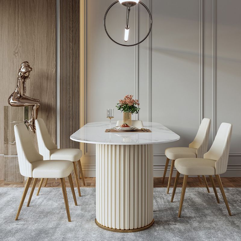 Traditional Luxury Oval Dining Room Table White Sintered Stone Table with Double Pedestal Clearhalo ' dining_table' 'Dining Tables & Seating' 'Dining Tables' 'furn' 'furn_dining_table' 'Furniture' 'furniture_dining_table' 'Kitchen & Dining Furniture' 'kitchen&dining_furn' 'kitchen' 'kitchen_dining_table' 1200x1200_2c8646d6-c123-4f84-9b74-595bf6a22fc3