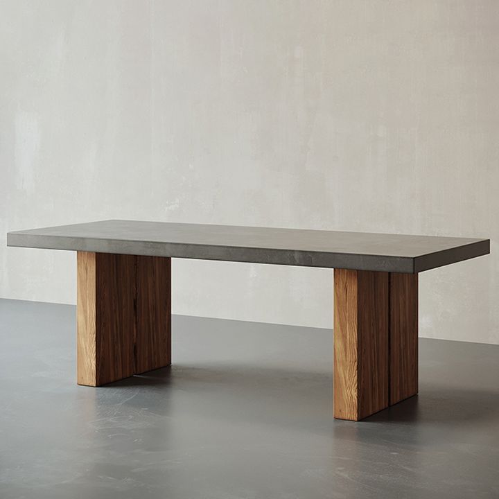 Moderne 1/5-delige eettafelset, rechthoekige grenenhouten eettafel voor de woonkamer