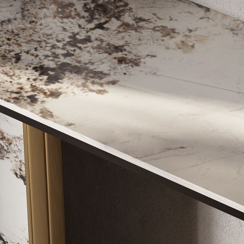 Tavolo accento console dorata glam tavolo di divano console in pietra per hall