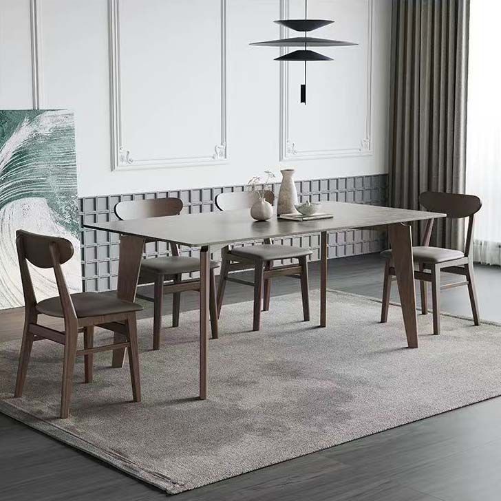 Mesa de comedor moderna de piedra sinterizada, mesa rectangular para uso doméstico