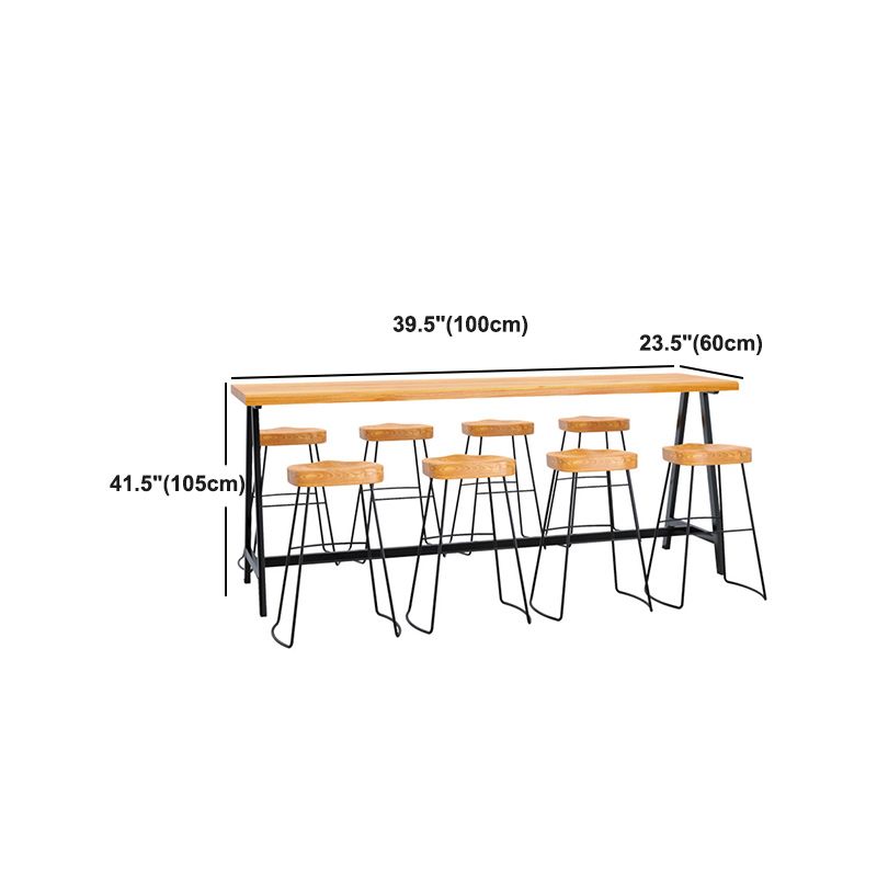 Rectangle Wood Counter Table Rectangle Industrial Style Bar Table for Kitchen Clearhalo 'Bar Furniture' 'Bar Tables' 'bar_tables' 'furn' 'furn_bar_tables' 'Furniture' 'Kitchen & Dining Furniture' 1200x1200_2c88be70-341e-4058-9027-26c586e4b80d