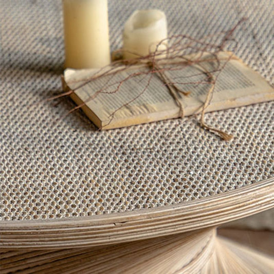 Round Rattan Top Side Table 16.53" /22.05" Tall Wood Pedestal End Table Clearhalo 'Coffee & Accent Tables' 'End & Side Tables' 'end_side_tables' 'furn' 'furn_end_side_tables' 'Furniture' 'Living Room Furniture' 1200x1200_2c8956f1-04a5-4f37-861e-59300bd85e7d