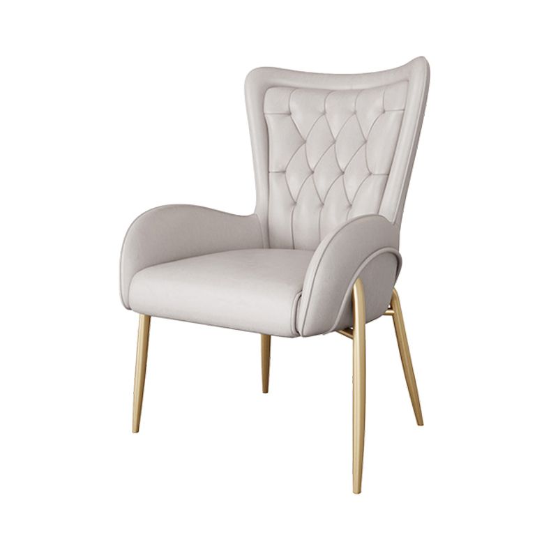 Glam Metal Dining Room Chairs Upholstered Side Arm Chair for Home Use Clearhalo ' kitchen&dining_furn' 'Dining Chairs' 'Dining Tables & Seating' 'dining_chair' 'furn' 'furn_dining_chair' 'Furniture' 'furniture_dining_chair' 'Kitchen & Dining Furniture' 'kitchen' 1200x1200_2c8b63a3-2258-407a-b559-7204fce73dda