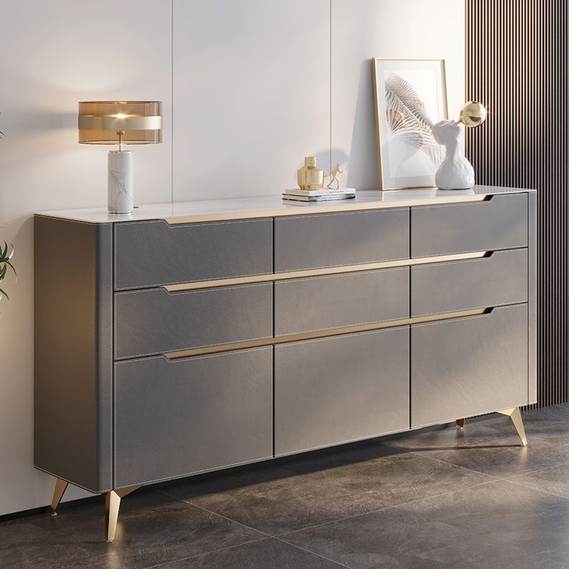 Contemporary Sideboard Cabinet Stone Sideboard Table with Drawers for Kitchen Clearhalo 'buffet_sideboard' 'Buffets & Sideboards' 'furn' 'furn_buffet_sideboard' 'Furniture' 'Kitchen & Dining Furniture' 1200x1200_2c8ba751-caab-4db7-a586-c4db61d4312f