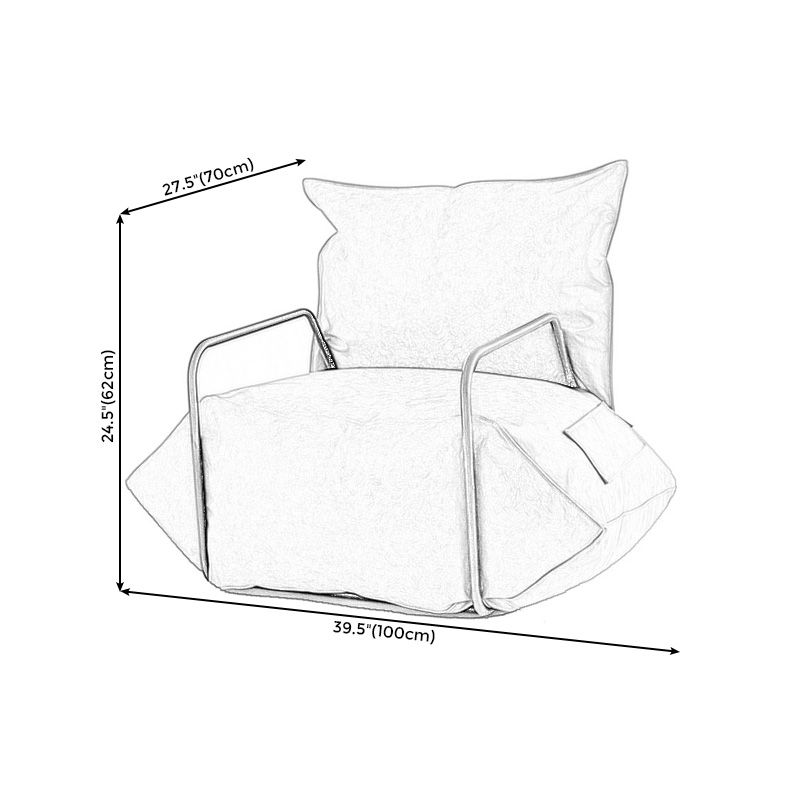 Chaise de faux cuir avec chaise à bras carrés et rangement pour le salon