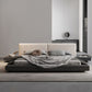 Lift Up Storage Bed Frame Mid-Century Modern Standard Bed with Upholstered Headboard