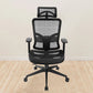 Chaise de bureau rotative en maille avec dossier haut noir, chaise de travail avec roulettes