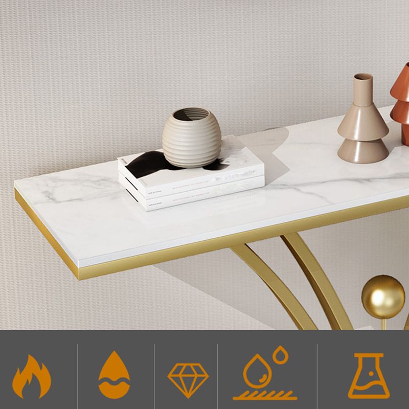 Rettangolo per console di ardesia Hall/metallo resistente a graffi Tabella 31,5 "di altezza