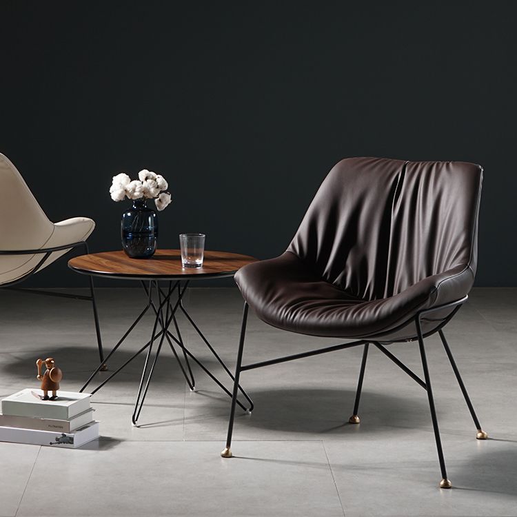 Contemporary Style Leather Chair Armless Chair with Metal Legs for Kitchen Clearhalo ' kitchen&dining_furn' 'Dining Chairs' 'Dining Tables & Seating' 'dining_chair' 'furn' 'furn_dining_chair' 'Furniture' 'furniture_dining_chair' 'Kitchen & Dining Furniture' 'kitchen' 1200x1200_2c8fc308-8e59-4ce6-8846-308586c1a46f