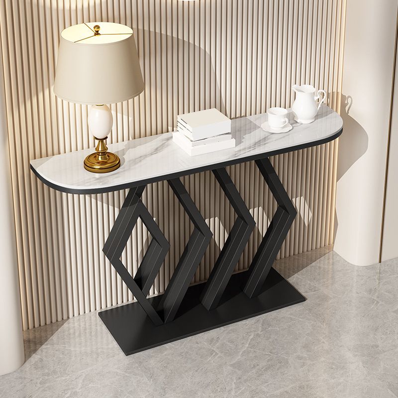 11.8" W Glam Console Table Scratch Resistant Slate End Table