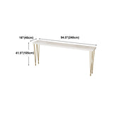 White Glam Style Bar Table in Iron and Wood Bar Indoor Bar Counter Clearhalo 'Bar Furniture' 'Bar Tables' 'bar_tables' 'furn' 'furn_bar_tables' 'Furniture' 'furniture_bar_tables' 'Kitchen & Dining Furniture' 1200x1200_2c91caf7-2753-42bf-bfd8-df29693ed163