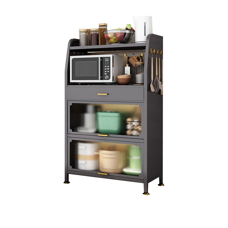 Server di pranzo in metallo contemporaneo server buffet nero per sala da pranzo