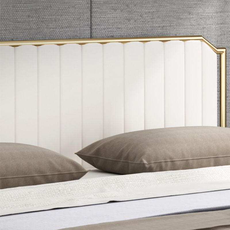 Leather Upholstered Platform Bed Luxurious Metal Tall Bed Frame Clearhalo 'Bedroom Furniture' 'Beds' 'furn' 'furn_beds' 'Furniture' 1200x1200_2c929ad9-451a-4ed9-9e91-64ae4e4bc998