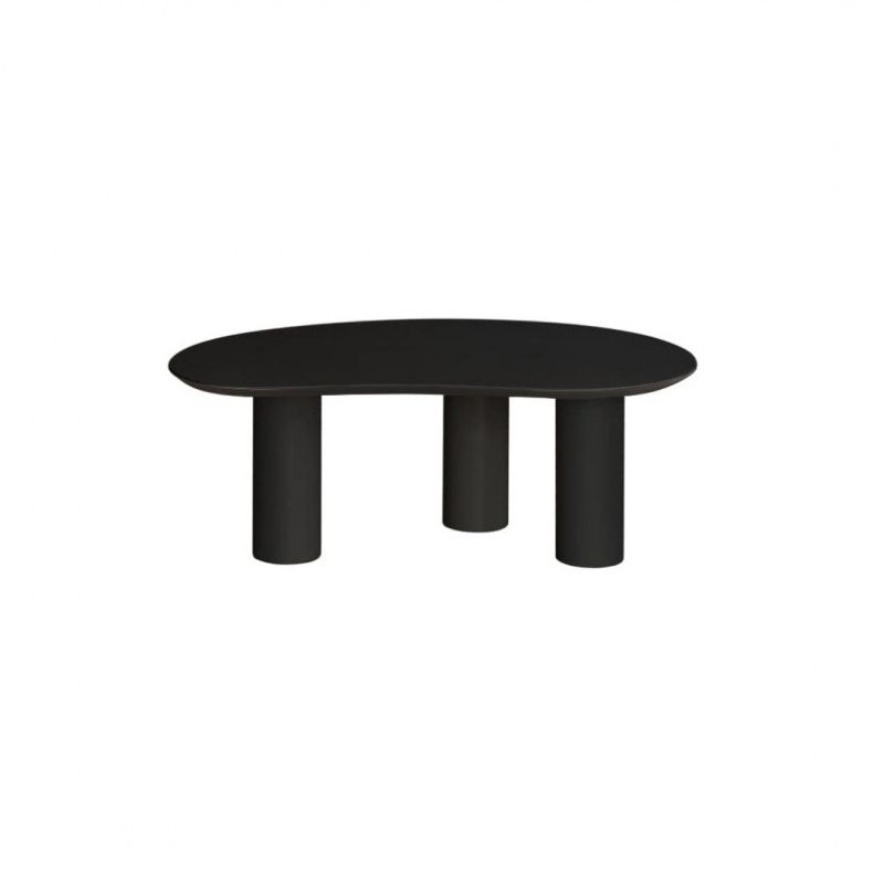 Round Black/White Coffee Table 3 Legs 1 Single Cocktail Table