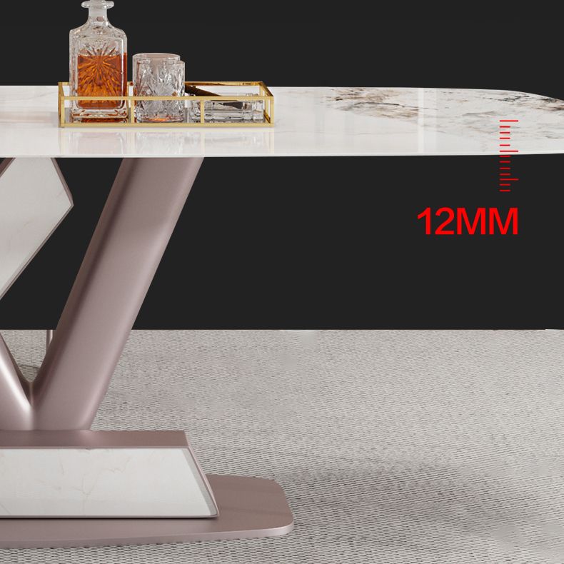 Dining Room Set Modern Sintered Stone Table with Pedestal Base Rectangle Dining Set for Restaurant Clearhalo 'Dining Room Sets' 'Dining Tables & Seating' 'dining_room_set' 'furn' 'furn_dining_room_set' 'Furniture' 'furniture_dining_room_set' 'Kitchen & Dining Furniture' 'kitchen&dining_furn' 'kitchen' 1200x1200_2c945a8d-26f4-4214-a4a8-7ef656e80875