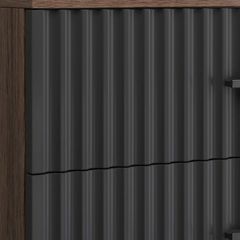 Cofre de acento rectangular contemporáneo con tapa marrón y patas de metal