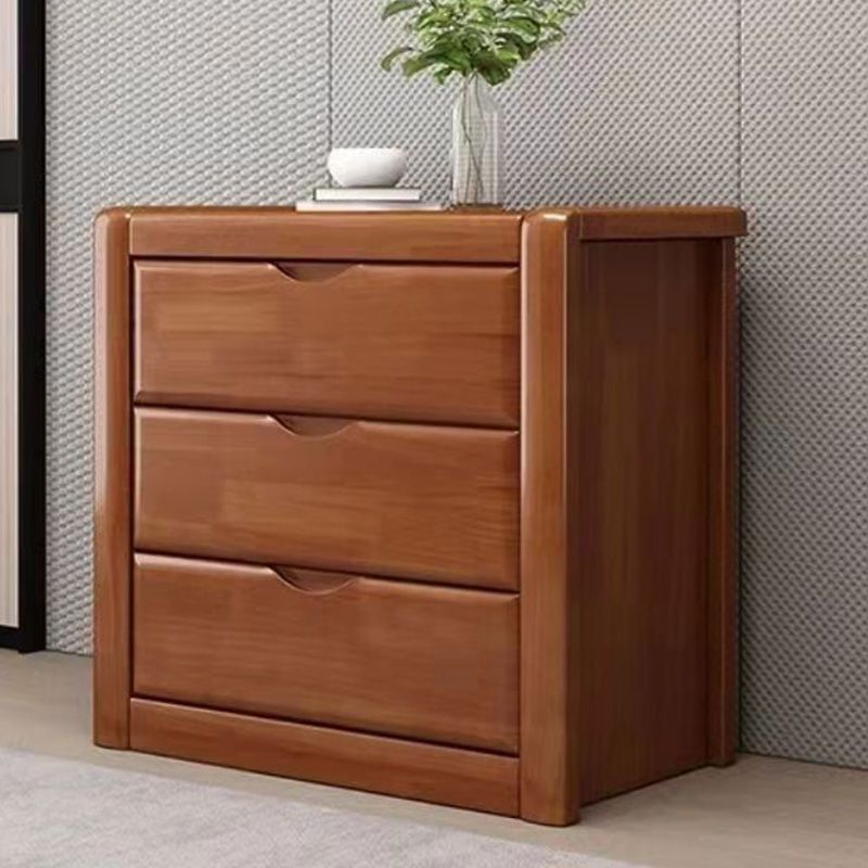 Modern 15,74 "Wide Accent Chest Brown Rubberwood -borst met laden