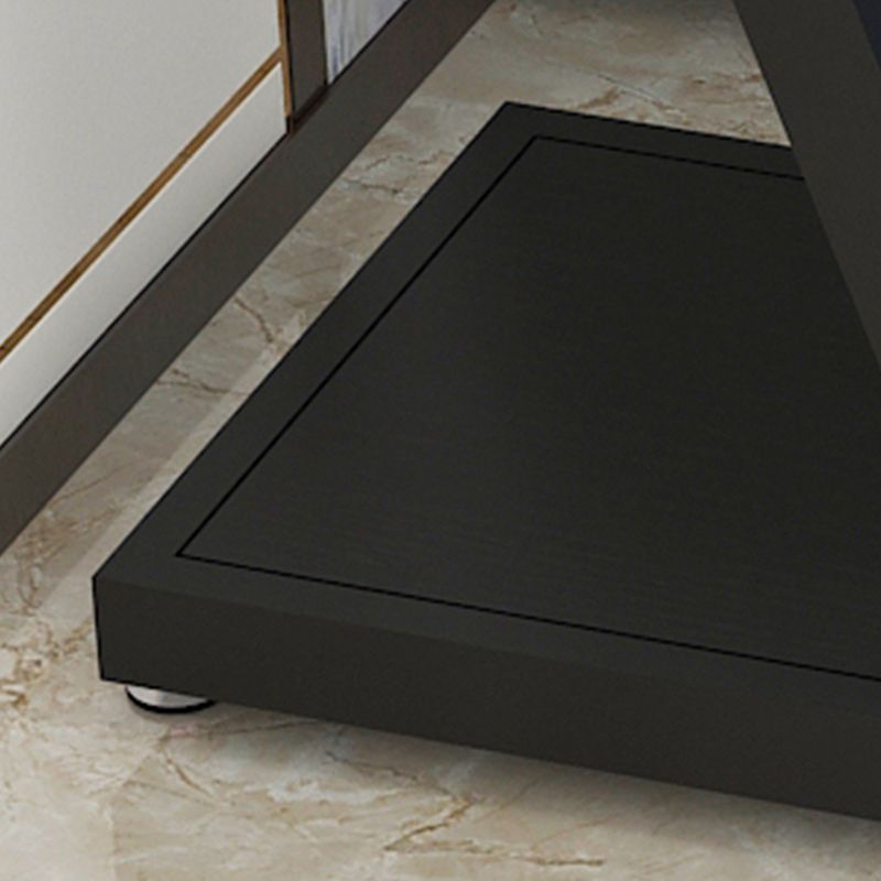 モダン23.22 "背の高いスクエアガラス上部サイドテーブルスチール架台ベースエンドテーブル付き棚付き