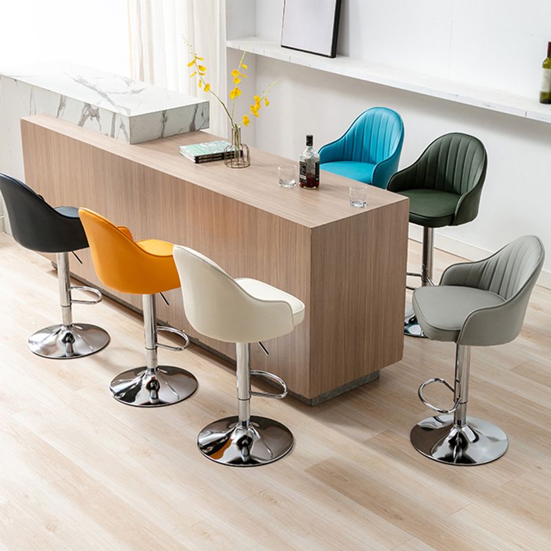 Modern Home Leather Barstool Swivel Adjustable Height Stools