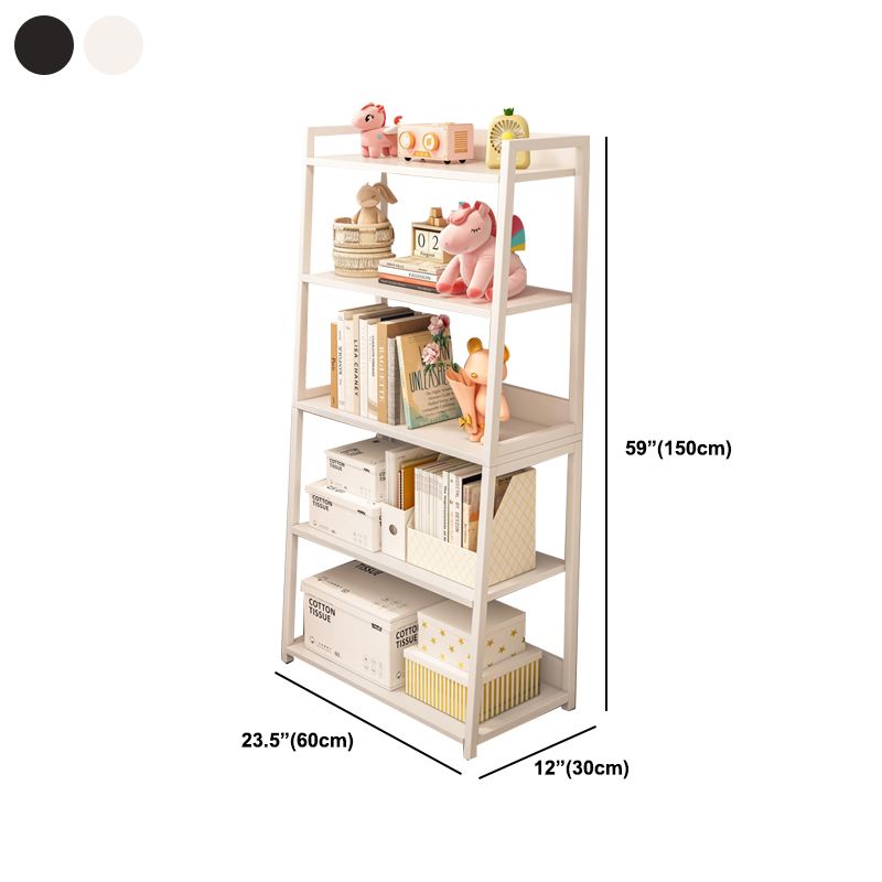Ladder Steel Book Case for Living Room 11.81" W Open Back Modern Shelf