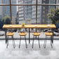 Modern Brown Wood Pub Table Rectangle Table Top Black Sled Table 42'' H Clearhalo 'Bar Furniture' 'Bar Tables' 'bar_tables' 'furn' 'furn_bar_tables' 'Furniture' 'furniture_bar_tables' 'Kitchen & Dining Furniture' 1200x1200_2c9b053c-4098-49ba-b567-b2f9b8f5706b