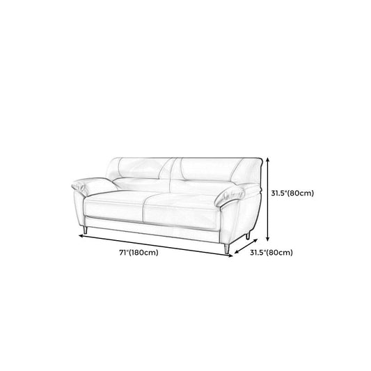 31.50" H Faux Leather Pillow Top Arm Modern Sofa with Sewn Pillow Back Clearhalo 'furn' 'furn_sofas' 'Furniture' 'furniture_sofas' 'Living Room Furniture' 'Sofa' 'sofas' 1200x1200_2c9b5396-7258-4389-a966-993be9187679