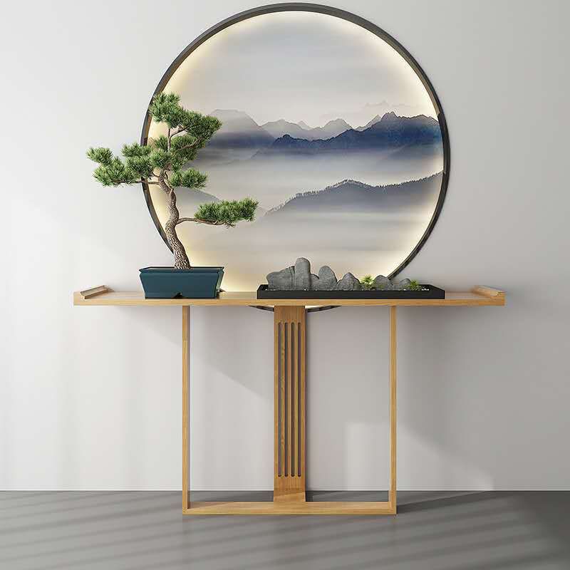 31.5-inch Tall Console Table Solid Wood 1-shelf Accent Table for Hall