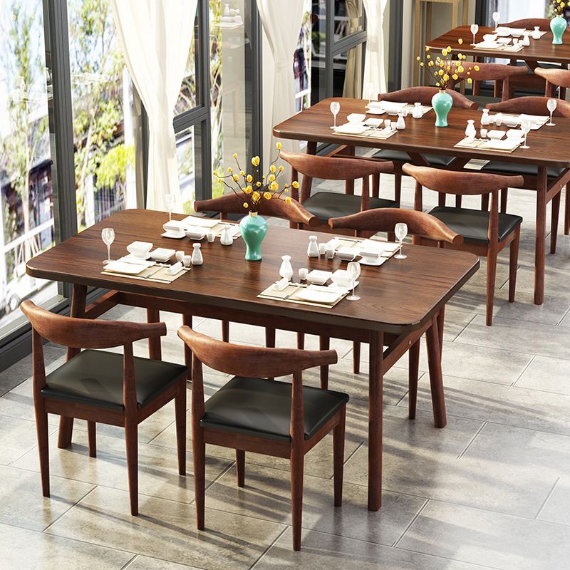 Solid Wood Top Dining Table Traditional Luxury Rectangle Table with 4 Legs Clearhalo 'Dining Tables & Seating' 'Dining Tables' 'dining_table' 'furn' 'furn_dining_table' 'Furniture' 'Kitchen & Dining Furniture' 1200x1200_2c9c1ab4-587e-47fa-bcc7-562912406c76