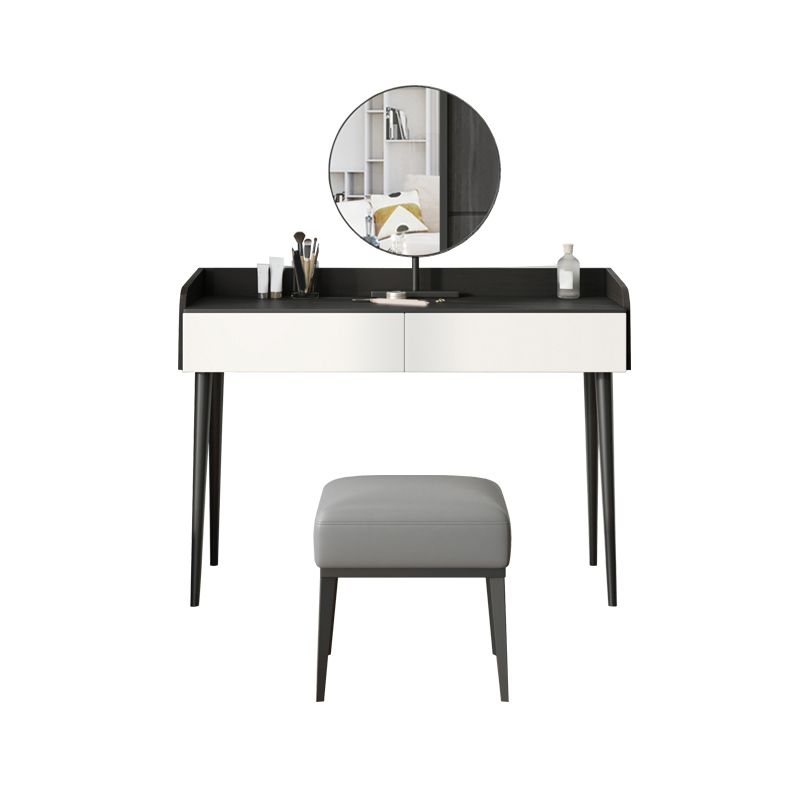 Contemporary White Makeup Table With Drawers 15.74 W x 30.70" H for Bedroom