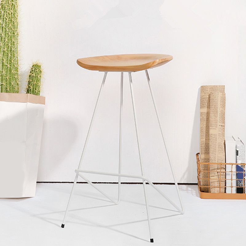 Modern Solid Wood Counter Stool Armless Bar Stool with Footrest Clearhalo 'Bar Furniture' 'Bar Stools' 'bar_stools' 'furn' 'furn_bar_stools' 'Furniture' 'Kitchen & Dining Furniture' 1200x1200_2c9c883c-b1bc-4345-87c6-e1bed5c87f45