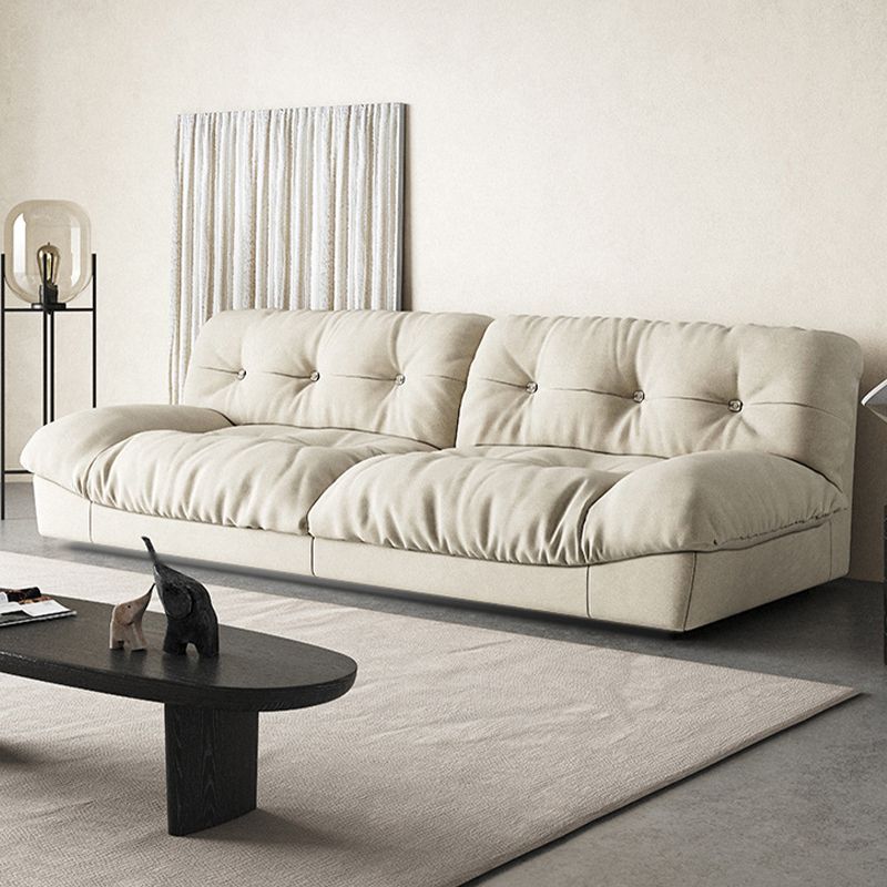 Clump Back Latex/down Upholstery Filled Matte Tech Fabric Upholstered Off-white Sofa Clearhalo 'furn' 'furn_sofas' 'Furniture' 'furniture_sofas' 'kitchen' 'kitchen_sofas' 'Living Room Furniture' 'Sofa' 'sofas' 1200x1200_2c9fa743-b1f5-4e6c-9ae0-f50fd06ea13c