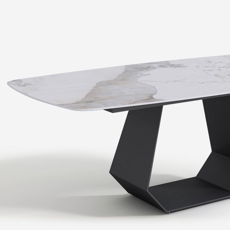 Minimalist 1/4/5/7 Pieces Rectangular Dining Table Set Sintered Stone Furniture for Home Clearhalo 'Dining Room Sets' 'Dining Tables & Seating' 'dining_room_set' 'furn' 'furn_dining_room_set' 'Furniture' 'furniture_dining_room_set' 'Kitchen & Dining Furniture' 'kitchen&dining_furn' 'kitchen' 1200x1200_2c9ffce8-36f5-4b4a-8c0e-f899892d6d3e