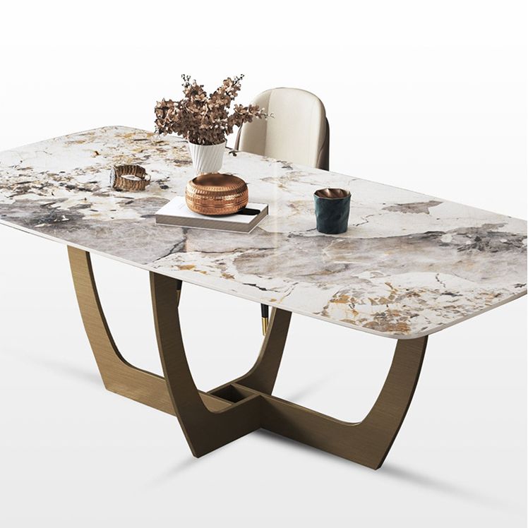 Luxurious Sintered Stone Top Dining Set Rectangle 1/4/5/6/7 Pieces Dining Table Set Clearhalo 'Dining Room Sets' 'Dining Tables & Seating' 'dining_room_set' 'furn' 'furn_dining_room_set' 'Furniture' 'Kitchen & Dining Furniture' 1200x1200_2ca2f9d9-74e8-44c8-a590-7d41aa1555a0