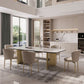 Set da tavolo rettangolare in pietra sinterizzata stile nordico glam Set da pranzo da 1/4/5/7 pezzi per la casa