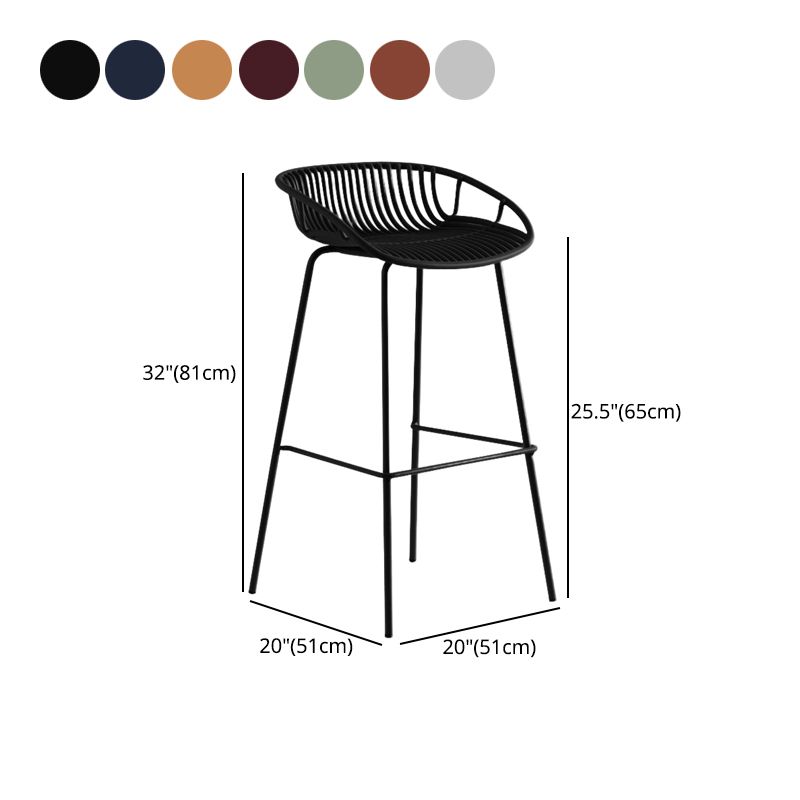 Contemporary Metal Bar Stool Bucket Counter Bar Stool with Metal Legs Clearhalo 'Bar Furniture' 'Bar Stools' 'bar_stools' 'furn' 'furn_bar_stools' 'Furniture' 'furniture_bar_stools' 'Kitchen & Dining Furniture' 1200x1200_2ca3bb32-3bcd-4ff3-9b15-b27c3e205380
