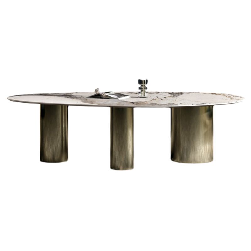 Traditional Luxury Oval Dining Table Sintered Stone Dining Table with 3 Legs Clearhalo ' dining_table' 'Dining Tables & Seating' 'Dining Tables' 'furn' 'furn_dining_table' 'Furniture' 'furniture_dining_table' 'Kitchen & Dining Furniture' 'kitchen&dining_furn' 'kitchen' 'kitchen_dining_table' 1200x1200_2ca3bbe8-0b5c-4b8b-9165-08effe93e28b