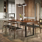 Industrial Double Pedestal Dining Table Rectangle Pine Solid Wood Dining Table